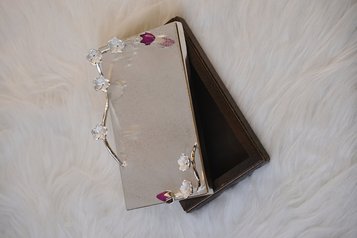 Elegant Silver-Plated Multipurpose Box with Wooden Base