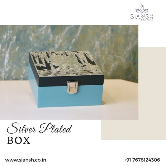 Silver Plated Shiv Parvati Box | 5x5 Brass Décor & Gift Box by Siansh