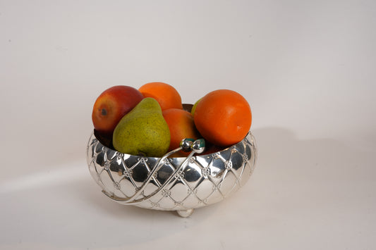 Cross Nakshi Silver Plated Bowl | Elegant Multipurpose Brass DΓ©cor by Siansh