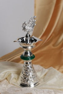 Silver Plated Peacock Samai β Elegant Incense Stand for Pooja & Gifting by Siansh