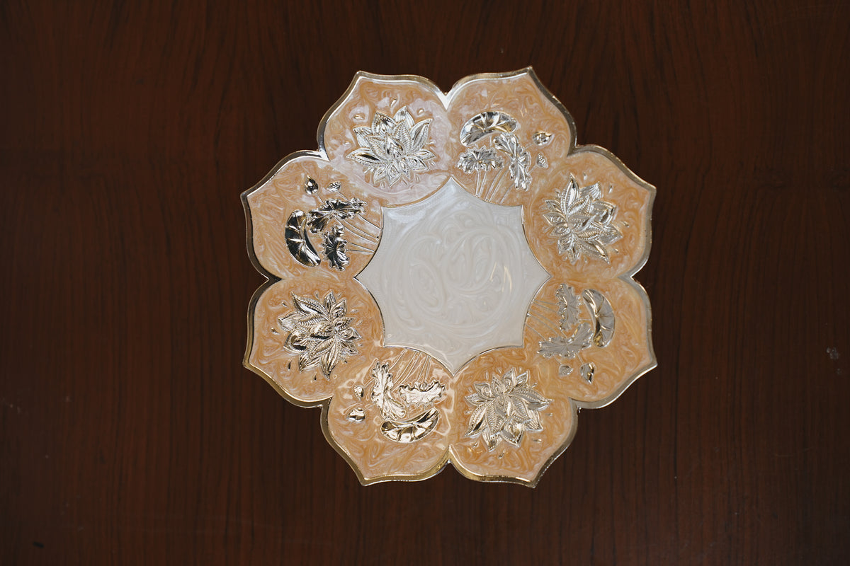 Exquisite Silver-Plated Lotus Platter – Timeless Elegance for Your Home