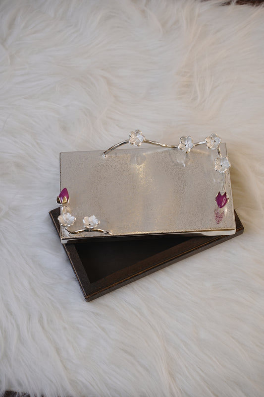 Elegant Silver-Plated Multipurpose Box with Wooden Base