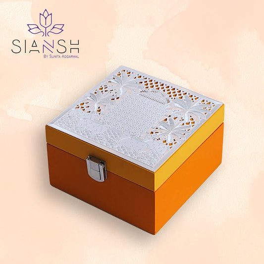 Intricately Etched Silver Tree Box | 5x5 Multipurpose Decorative Box by Siansh