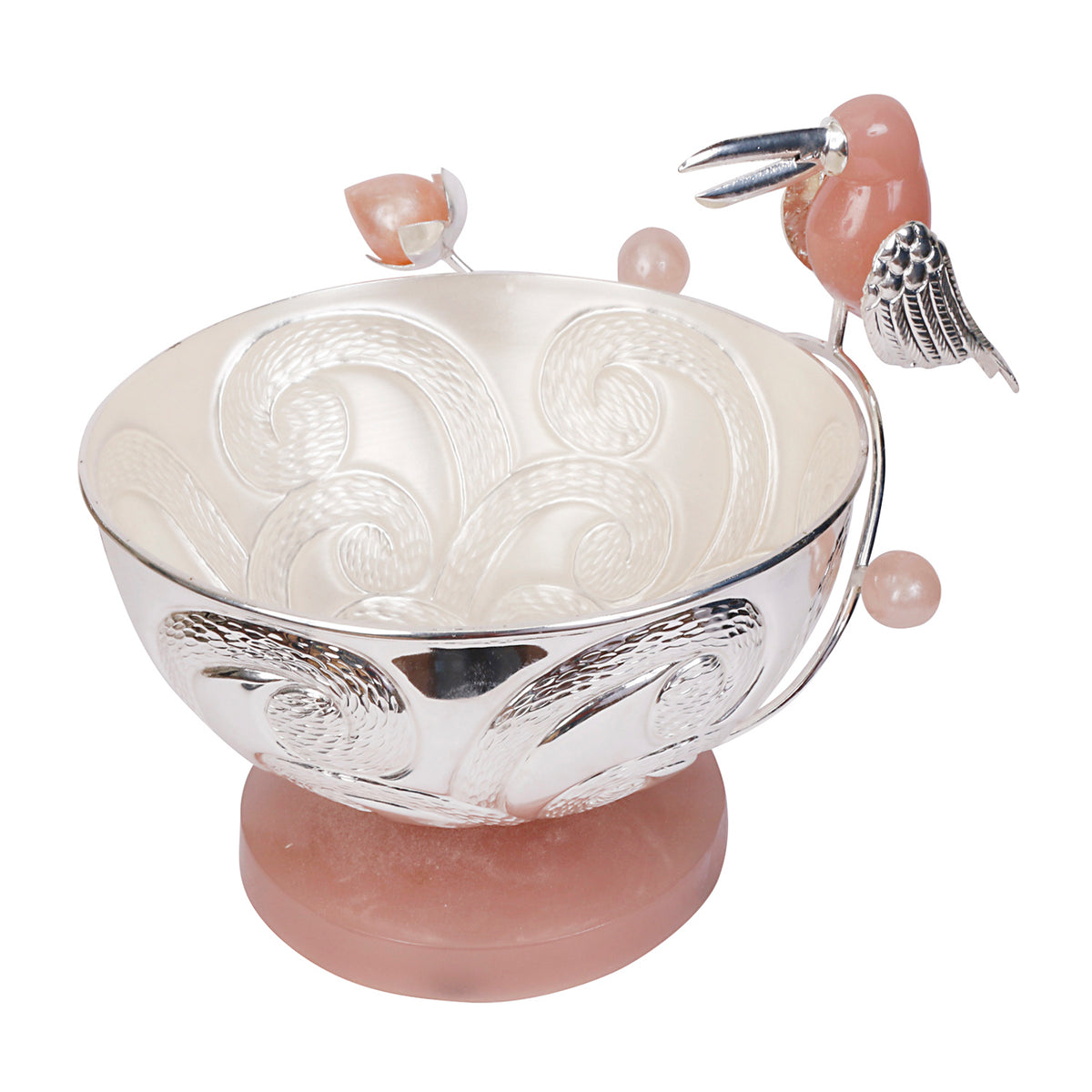 Toucan Bird Silver-Plated Round Bowl – Brass & Resin Base | Premium Décor & Gifting Bowl