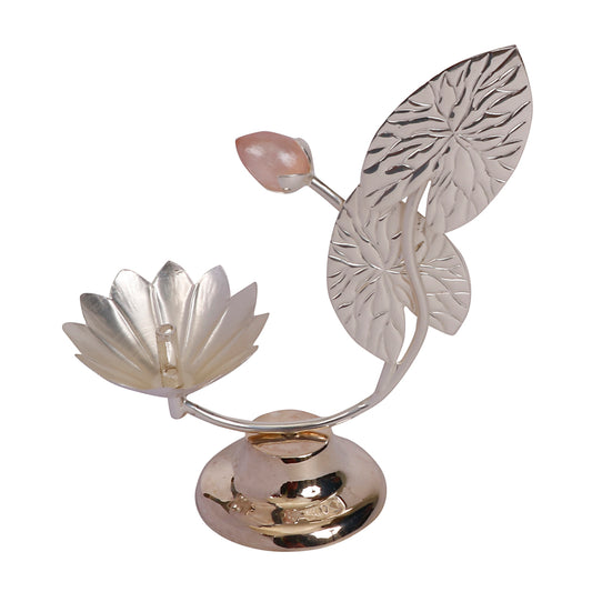 Silver Plated Lotus Incense Stand | Elegant Pooja & Console Décor by Siansh