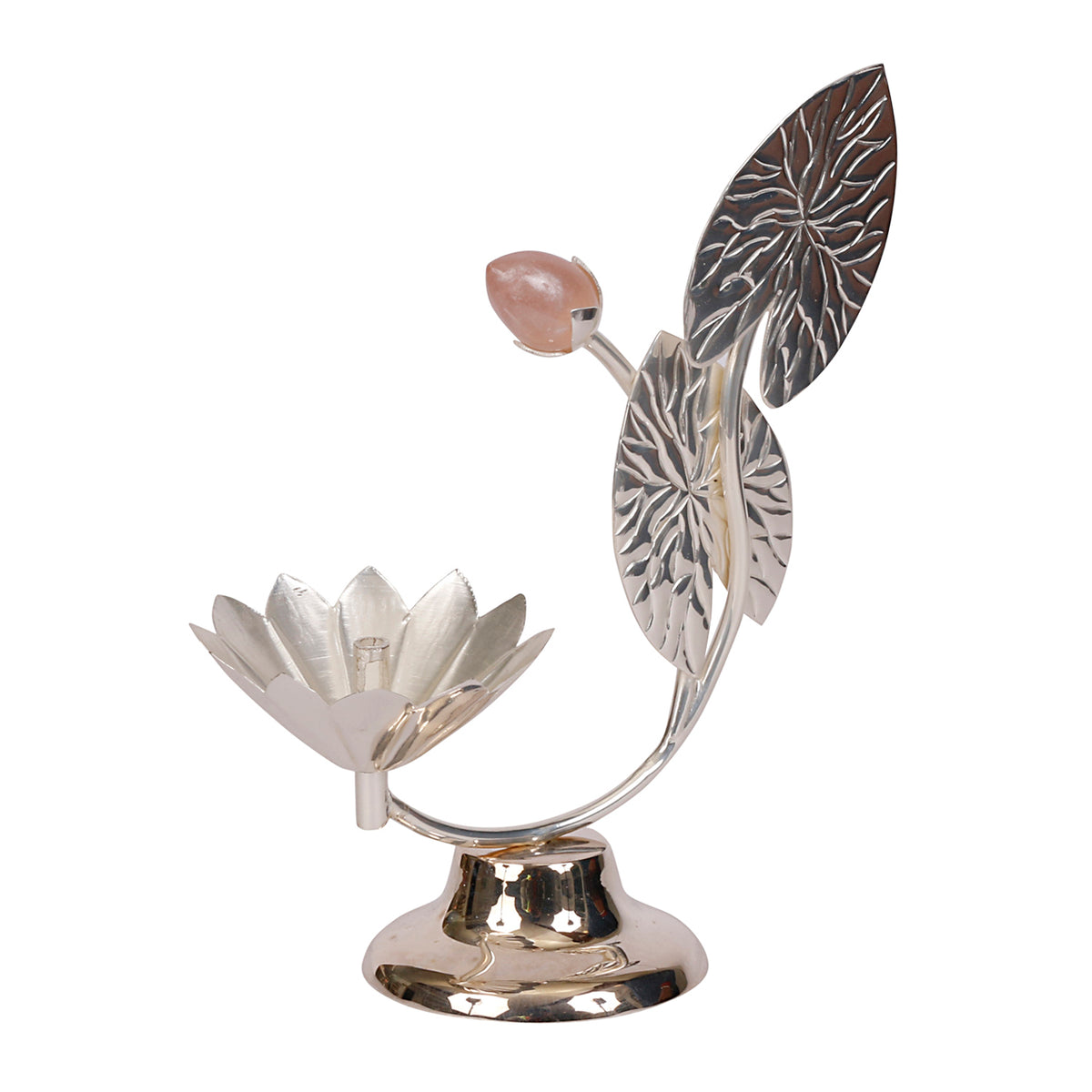Silver Plated Lotus Incense Stand | Elegant Pooja & Console Décor by Siansh