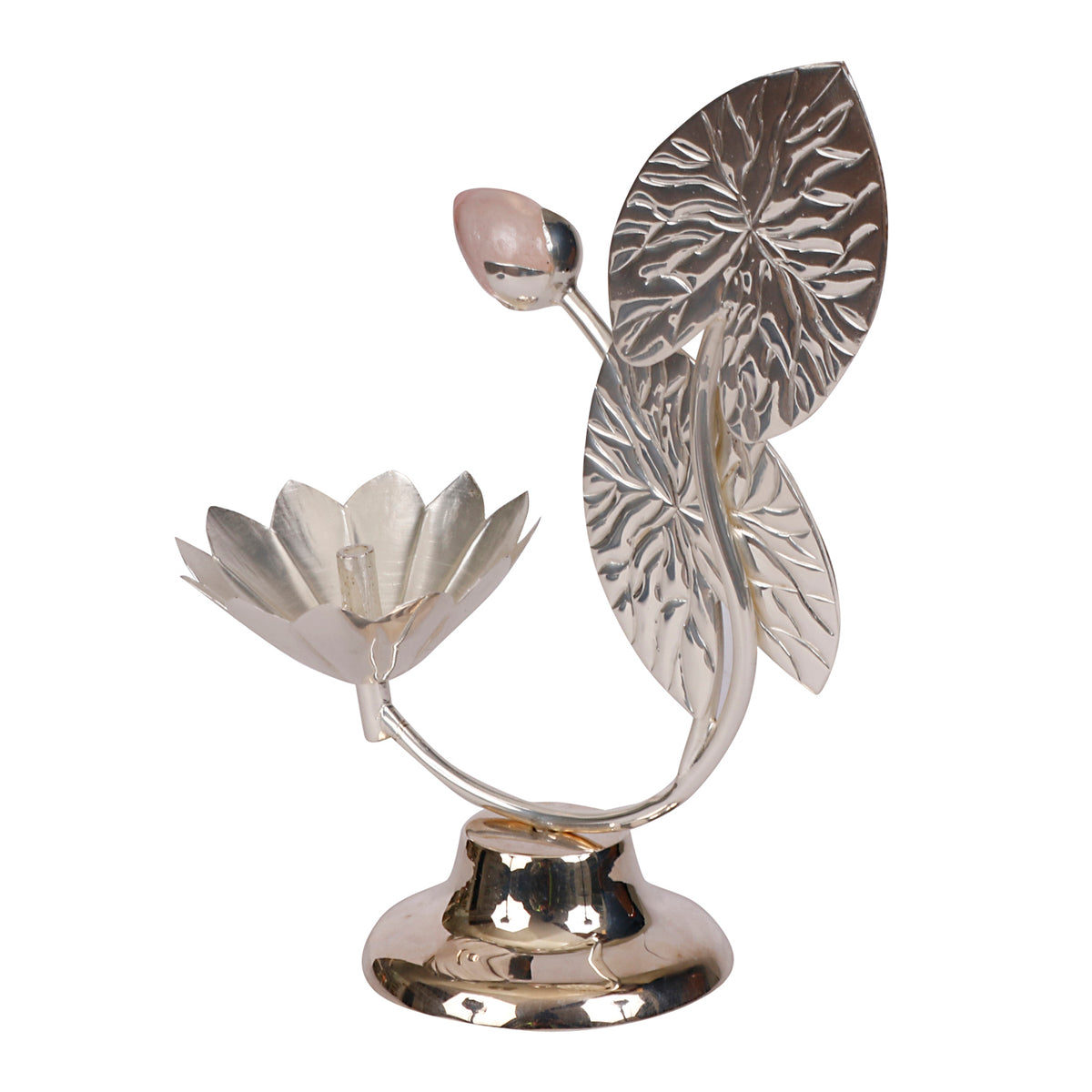Silver Plated Lotus Incense Stand | Elegant Pooja & Console Décor by Siansh