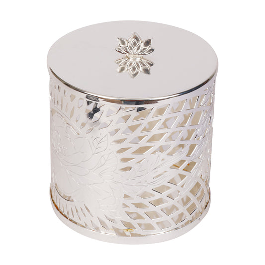 Silver Plated Brass Container with Lid | Elegant Storage & Gifting Jar by Siansh