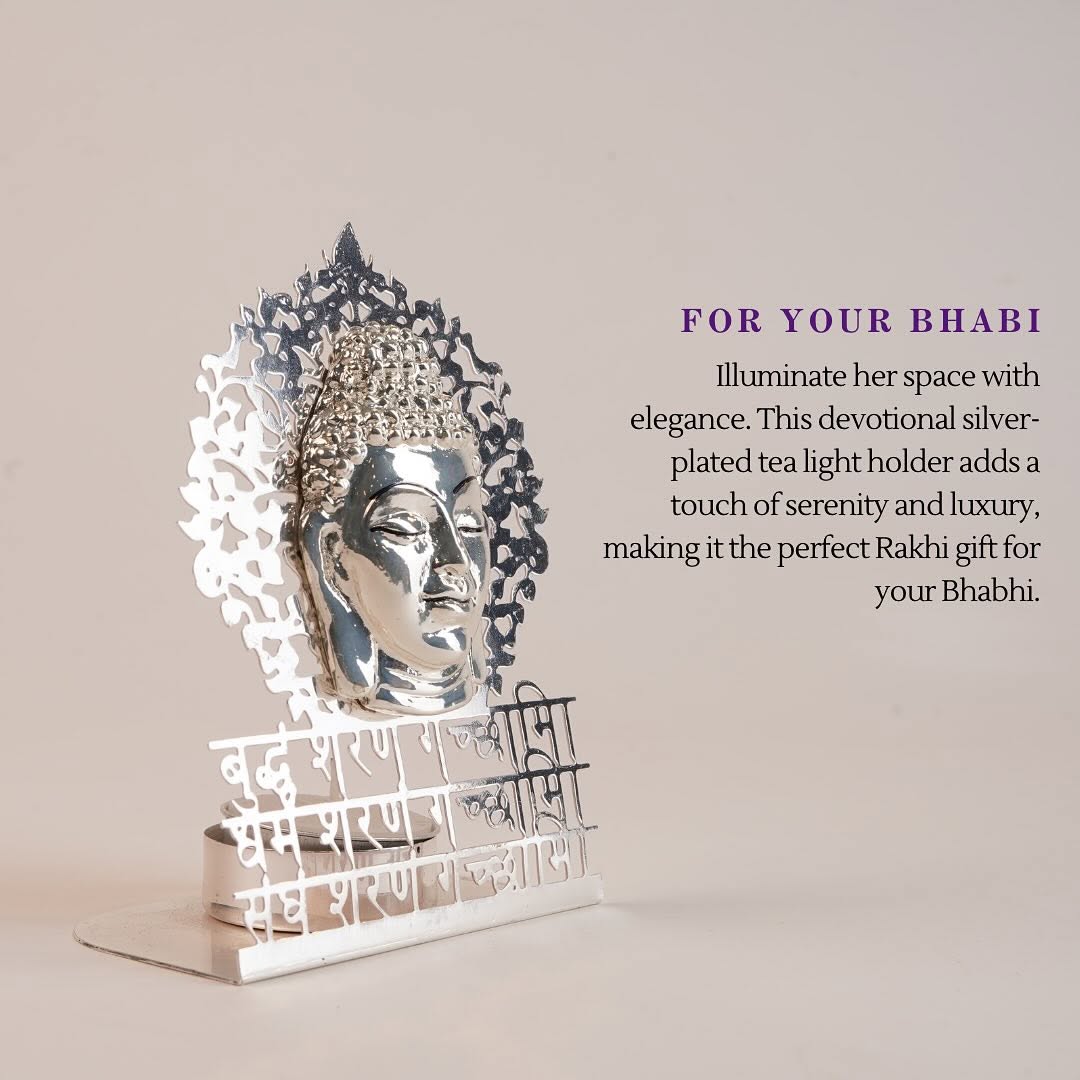 Silver Plated Buddha T-Light Holder for Pooja & Décor | By Siansh