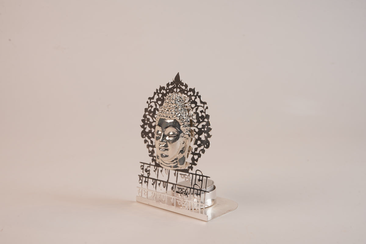 Silver Plated Buddha T-Light Holder for Pooja & Décor | By Siansh