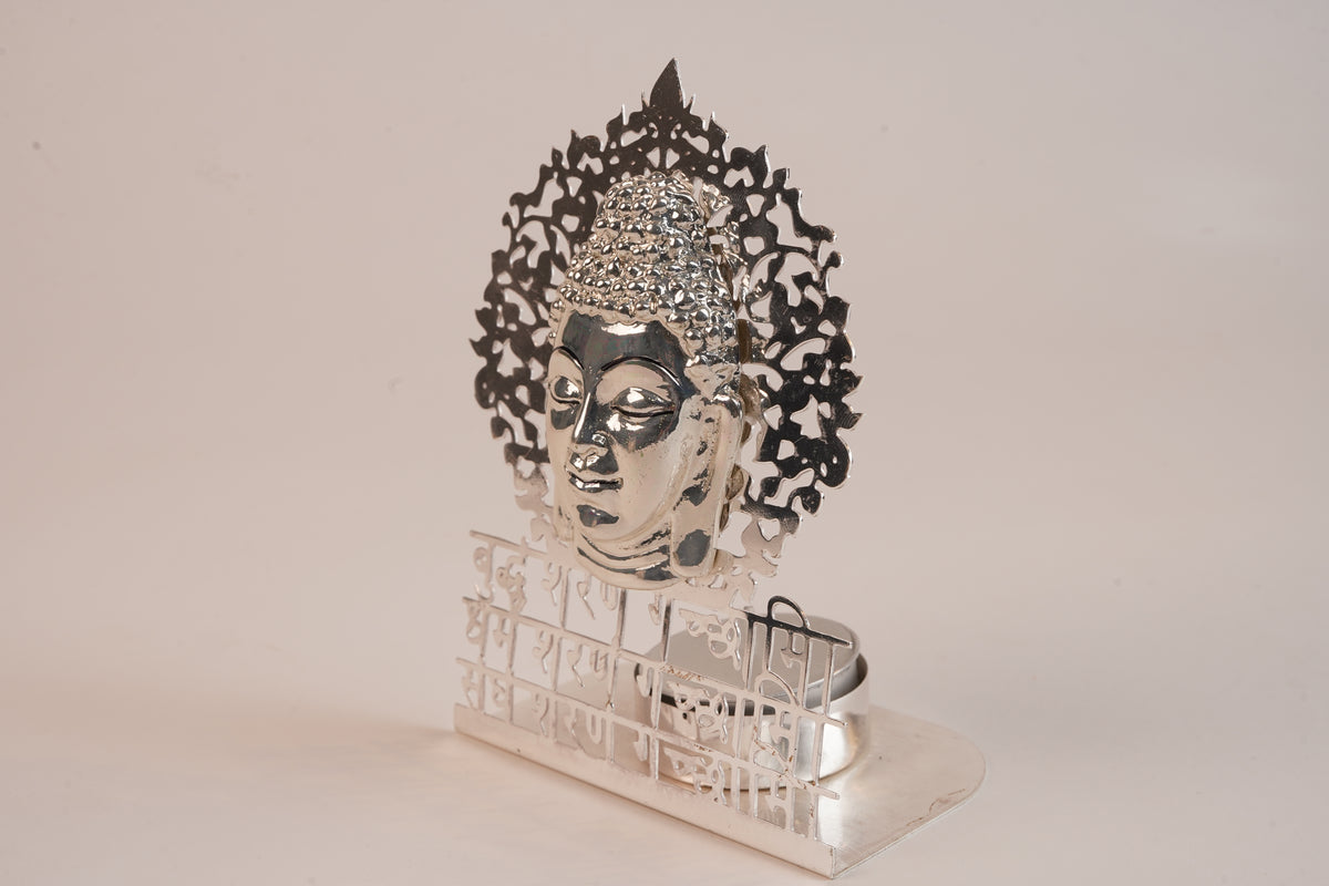 Silver Plated Buddha T-Light Holder for Pooja & Décor | By Siansh
