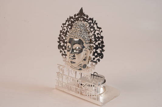 Silver Plated Buddha T-Light Holder for Pooja & Décor | By Siansh