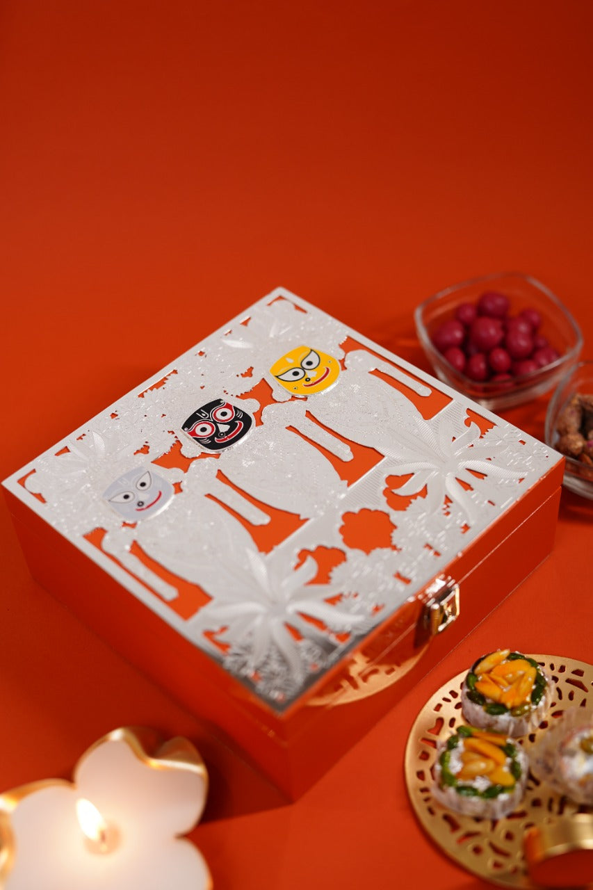 Enameled Jagannath Silver Plated Box | Multipurpose Gifting Box by Siansh