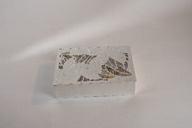 Silver Plated Vishnu Tilak Box | 8x6 Brass Leaf Design Multipurpose Box by Siansh
