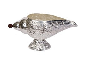 Silver Plated Rudraksha Shankh for Console & Spiritual Decor | Luxury Artifact by Siansh
